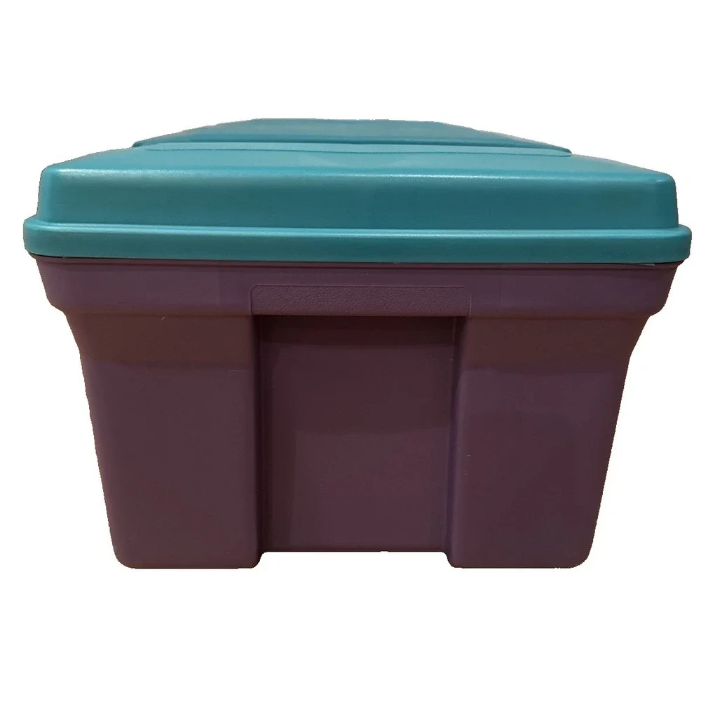 Vintage 1991 Rubbermaid Keepers Totelocker - Aqua Colorblock Storage Tote 2156